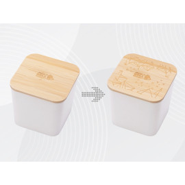 Eмкость для хранения Flake, бежевый, натуральный, с гравировкой