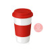 Кружка с силиконовой крышкой и манжетой Нью-Йорк 300мл, красный Кружка с силиконовой крышкой и манжетой Нью-Йорк 300мл, красный