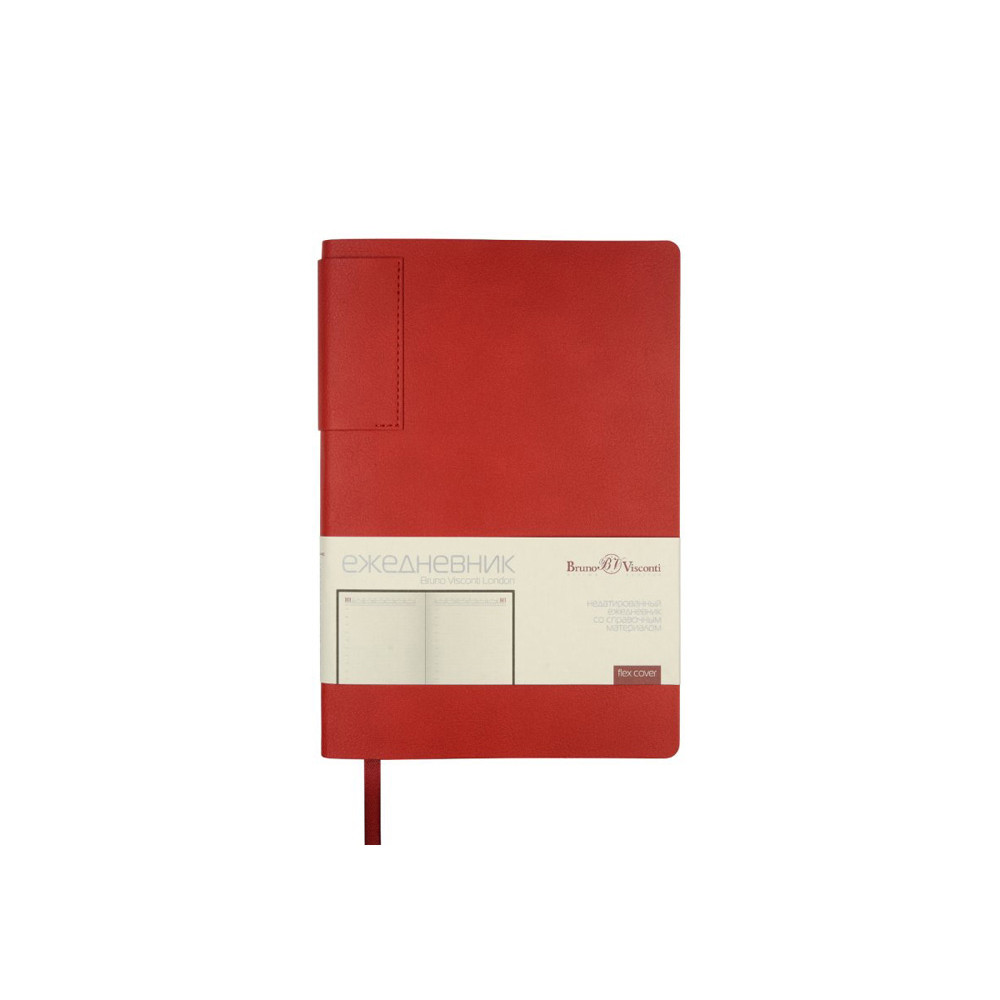 Ежедневник недатированный А5 LONDON красный/темно-серый