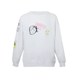 Свитшот оверсайз с рукавом реглан Belgrade, унисекс, белый, ДТФ текстиль