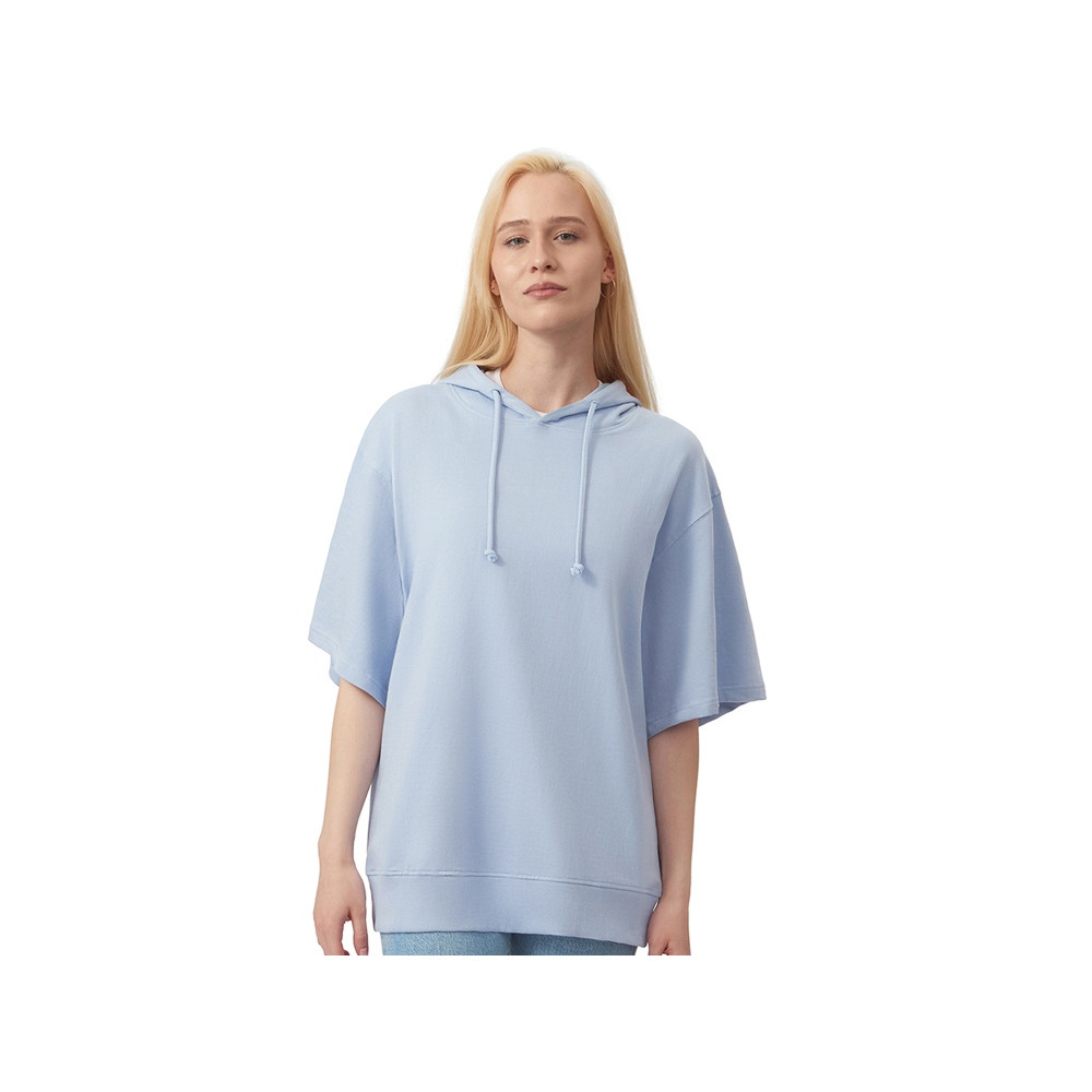 Худи оверсайз с коротким рукавом Warsaw унисекс, небесно-голубой