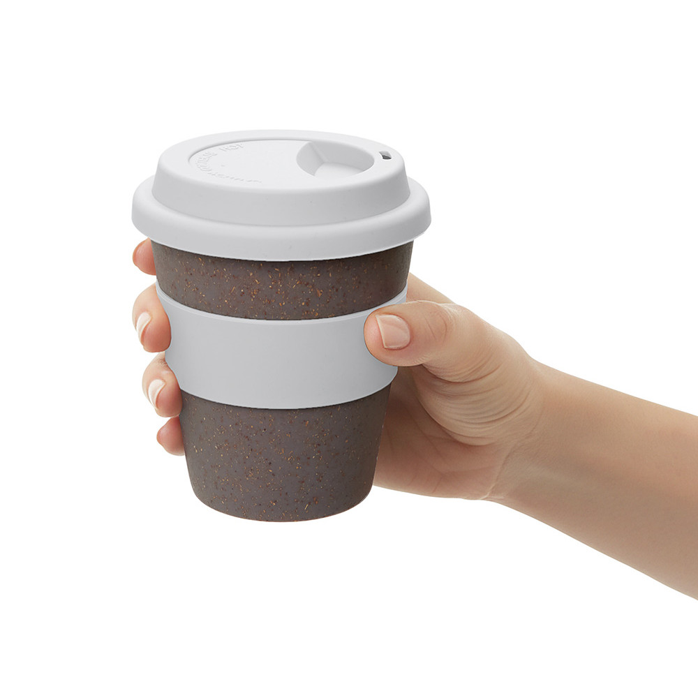 Стакан с силиконовой крышкой Cafe, белый