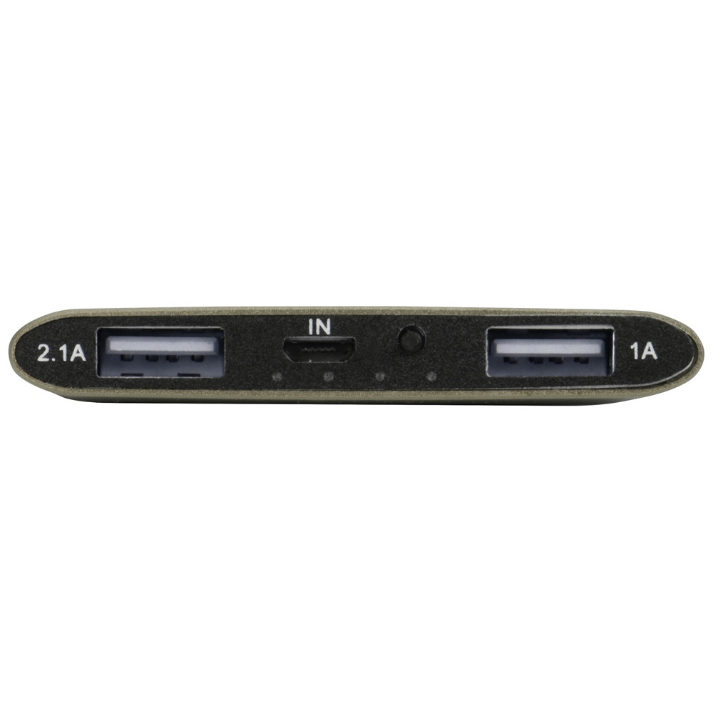 Портативное зарядное устройство Мун с 2-мя USB-портами, 4400 mAh, бронзовый