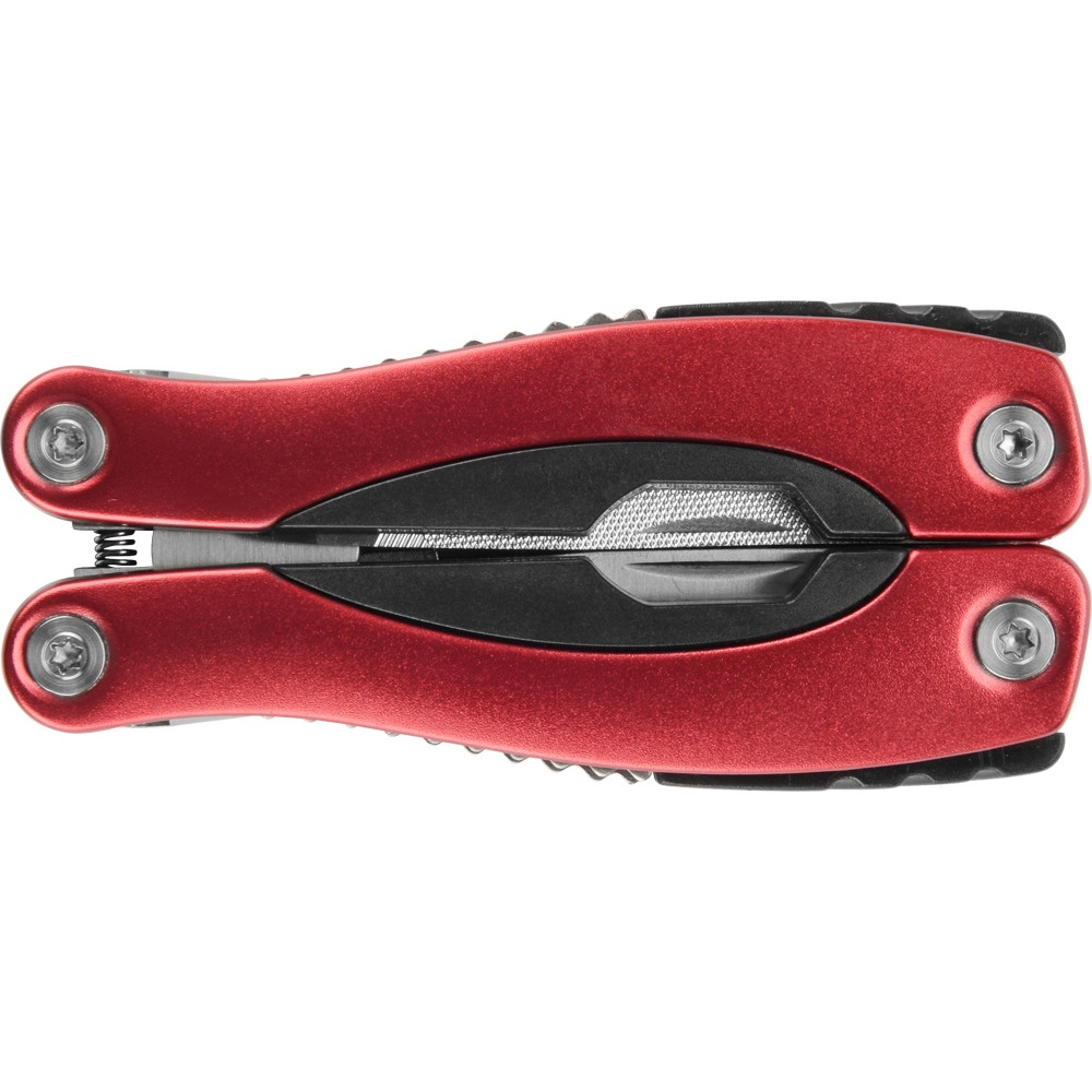 Мультиинструмент-пассатижи в чехле для ношения на поясе, цвет красный