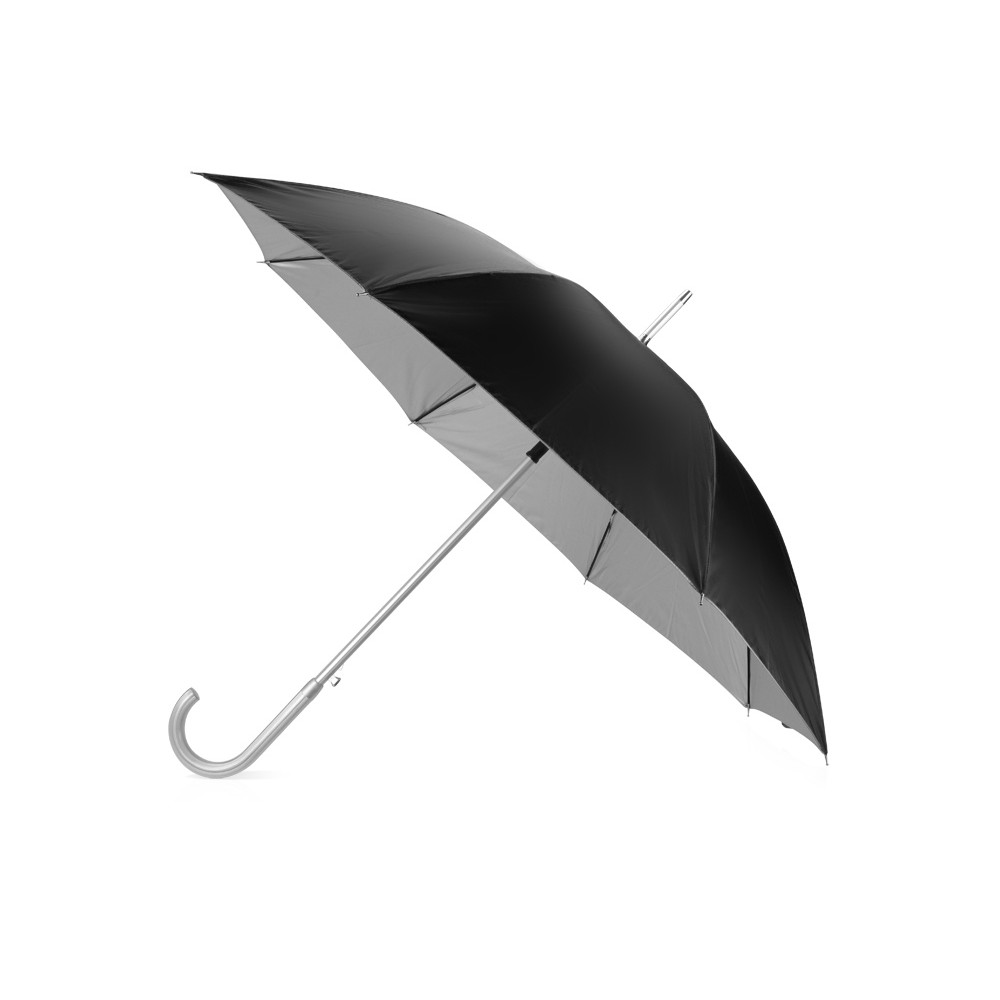 Зонт-трость полуавтомат Майорка, черный/серебристый