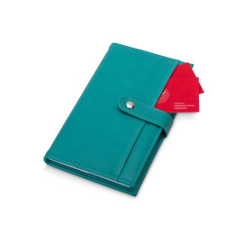 Блокнот-кошелек с сменным блоком А6 Wall Street, 64 листа, бирюзовый