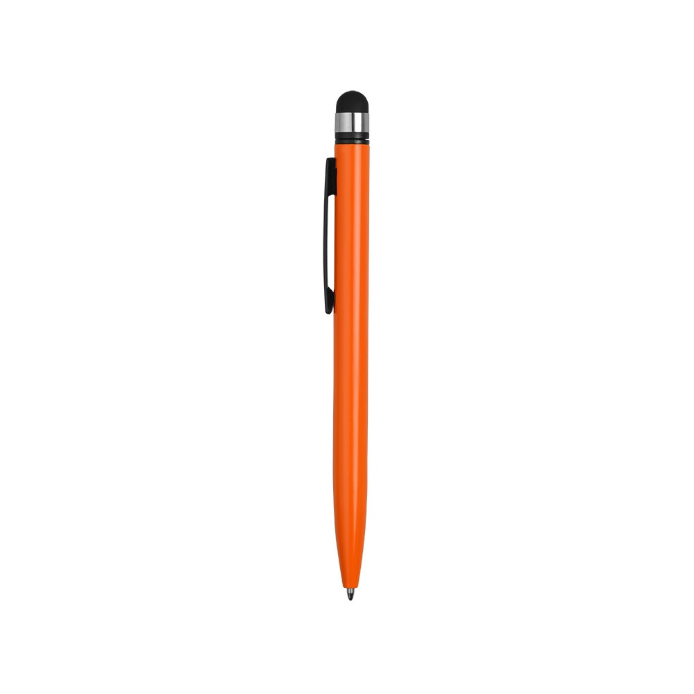 Ручка-стилус металлическая шариковая Poke, оранжевый/черный