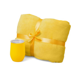 Подарочный набор Dreamy hygge 2.0 с пледом и термокружкой, желтый