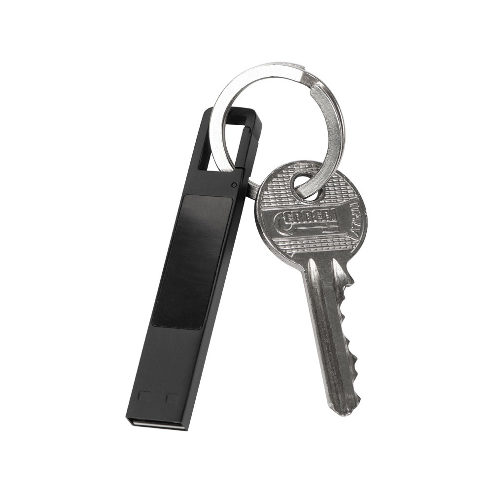 USB 2.0- флешка на 32 Гб c подсветкой логотипа Hook LED, темно-серый, белая подсветка