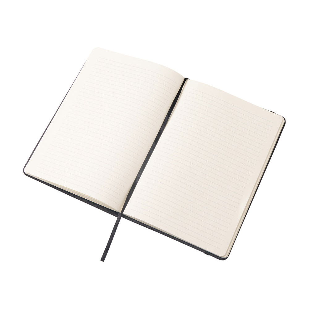 Набор блокнот А5 с магнитным держателем для ручки и подставкой для телефона и металлической шариковой ручкой NotaBene, черный