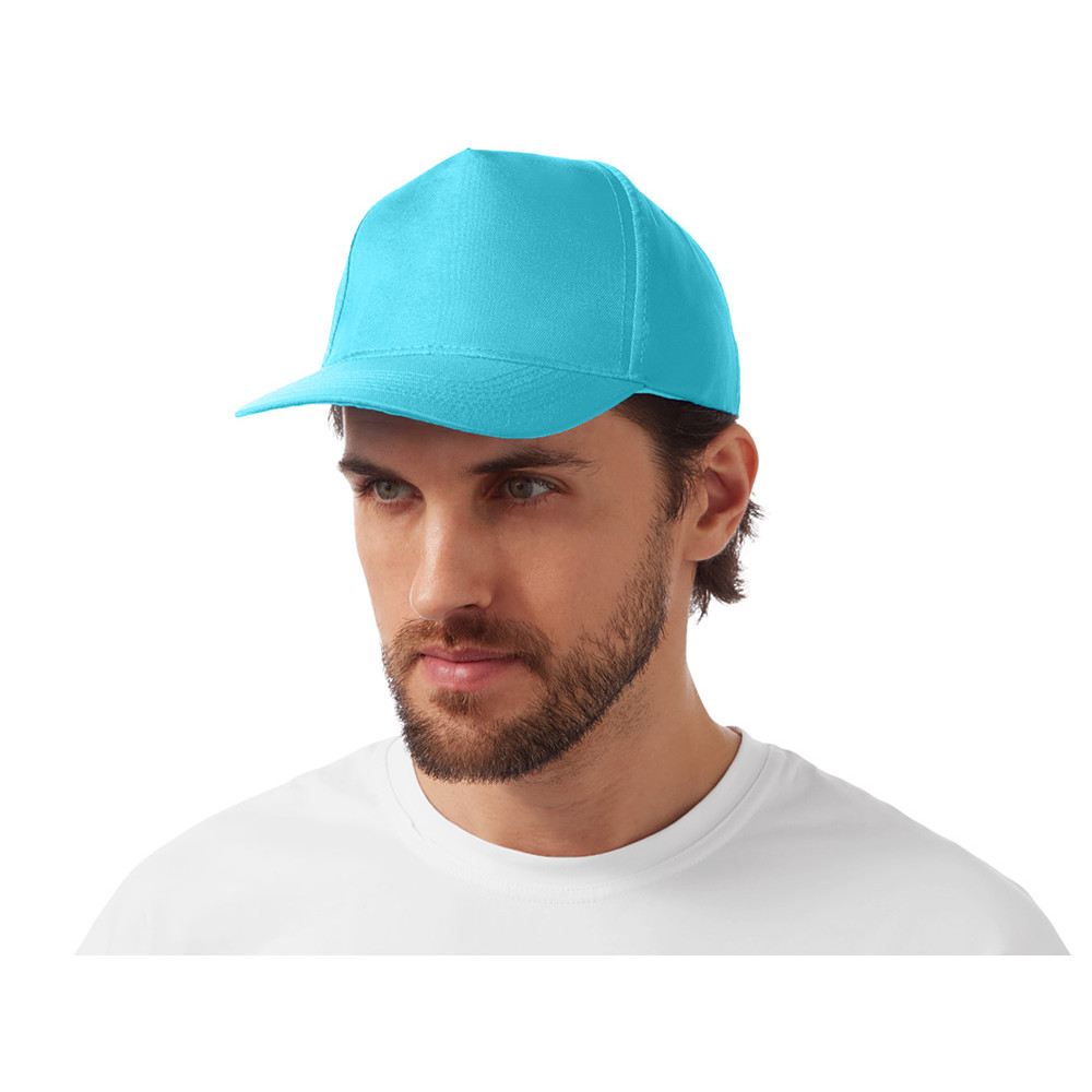 Бейсболка Poly 5-ти панельная 120 гр, лазурный