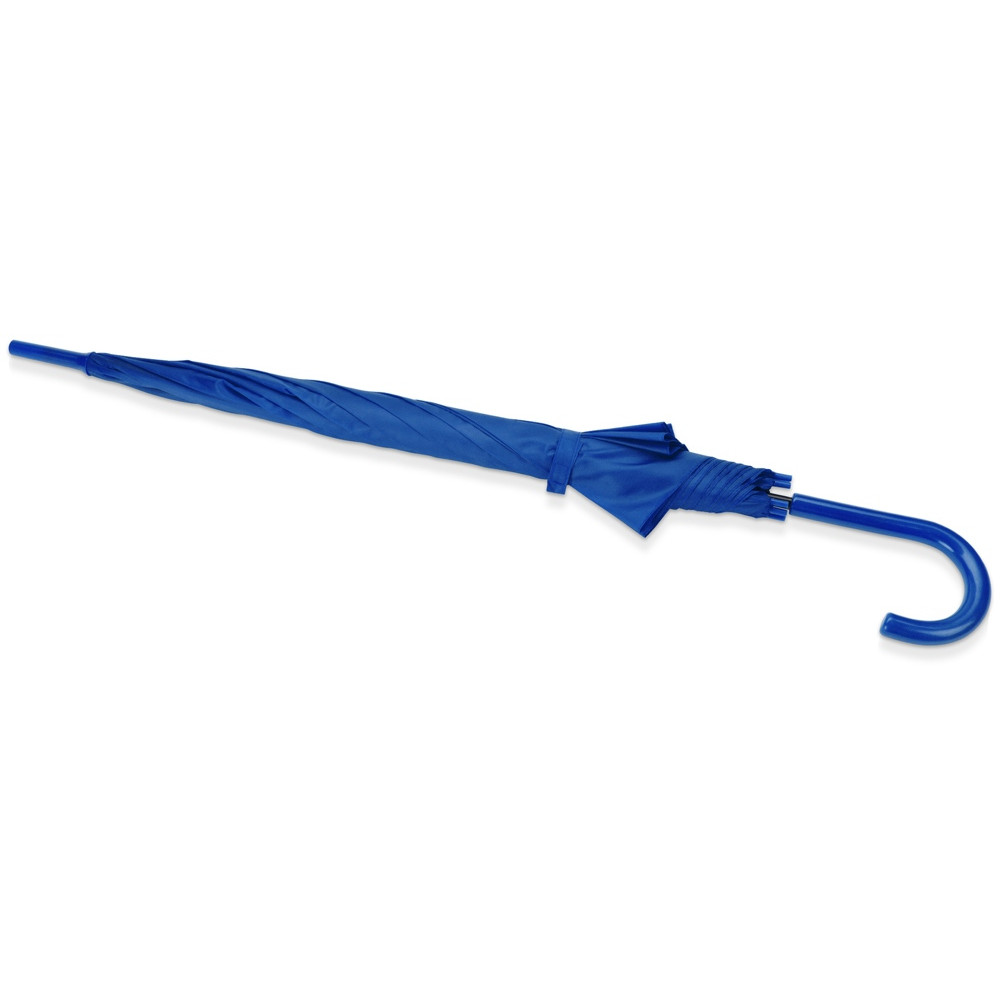 Зонт-трость полуавтоматический с пластиковой ручкой, цвет синий
