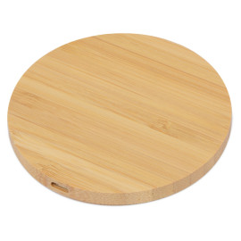 Беспроводное зарядное устройство из бамбука Cap, натуральный Беспроводное зарядное устройство из бамбука Cap, натуральный