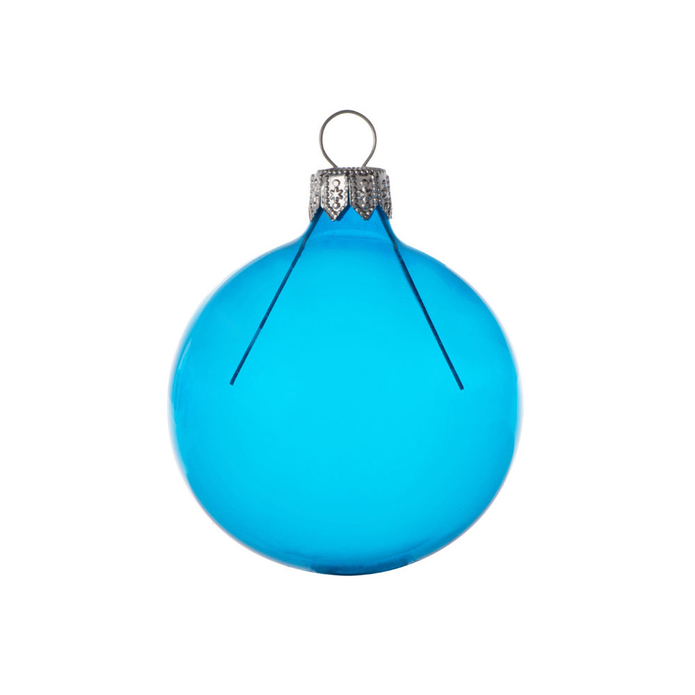 Стеклянный шар голубой полупрозрачный, заготовка шара 6 см, цвет 61