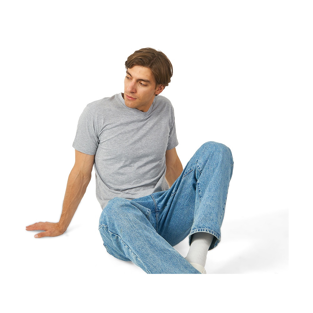 Футболка Heavy Super Club мужская с V-образным вырезом, серый меланж