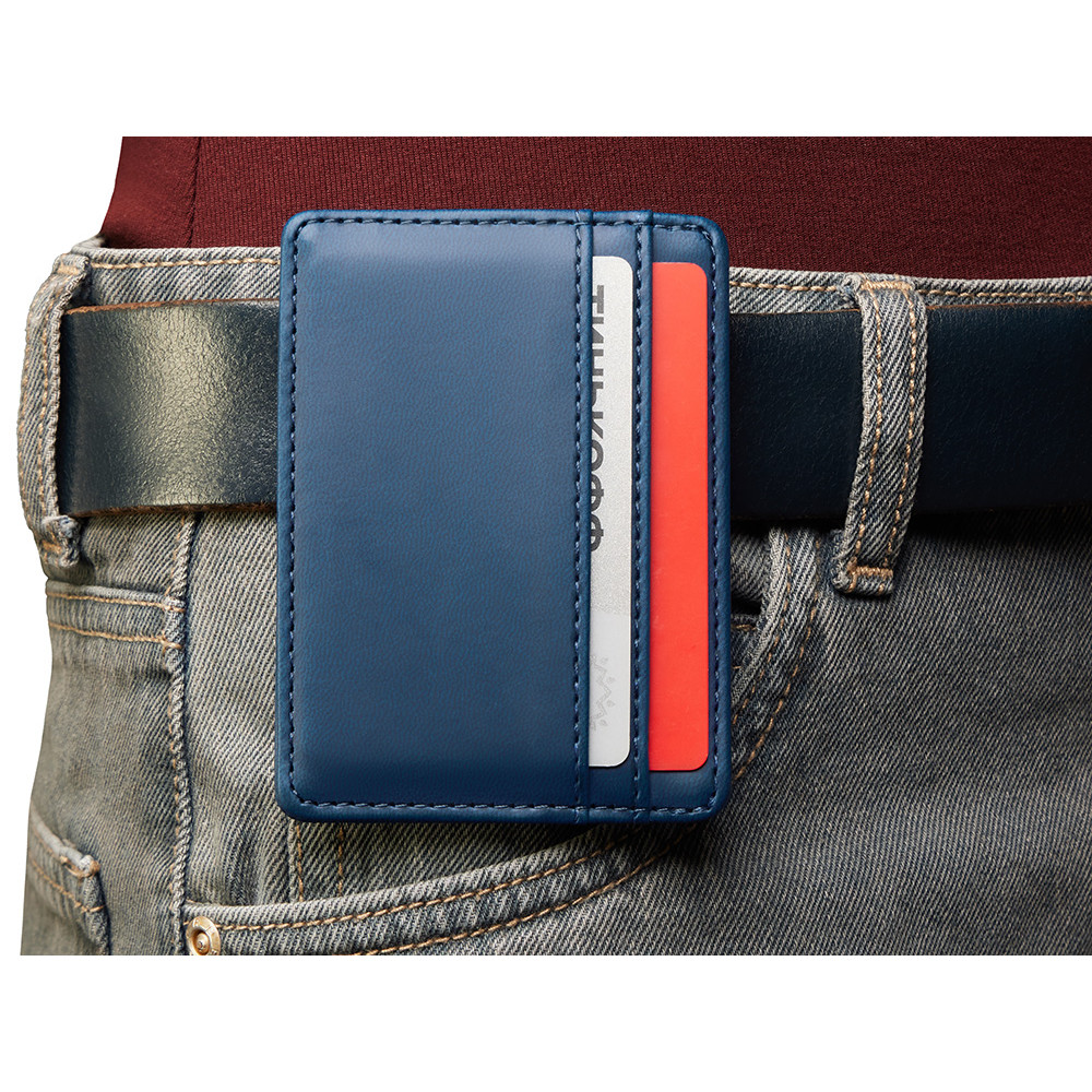 Картхолдер для двух карт и наличных денег с зажимом Crave, темно-синий