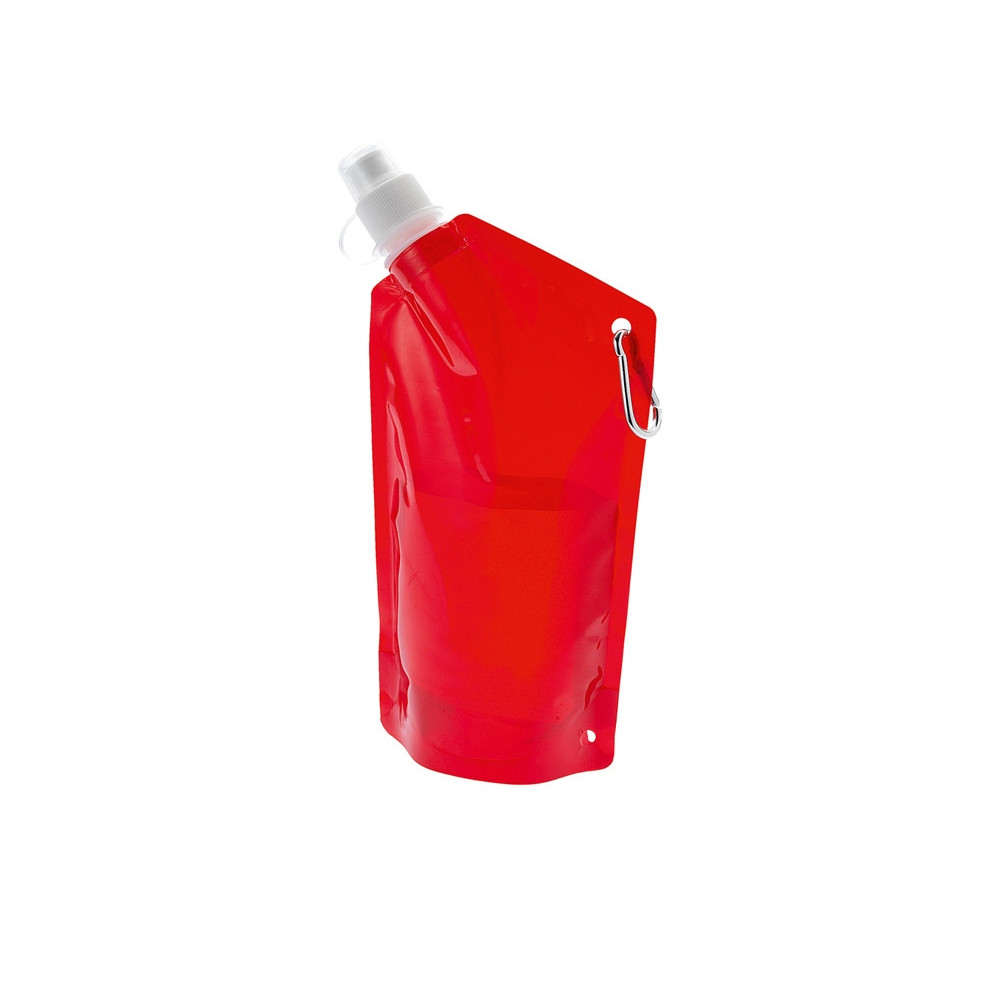 Емкость для питья Cabo с карабином, объем 600 мл, цвет красный прозрачный