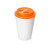 Пластиковый стакан Take away с двойными стенками и крышкой с силиконовым клапаном, 350 мл, белый/оранжевый