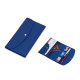 Органайзер для документов на кнопке с отделением для купюр и ручки, упаковка в индивидуальный пакет, синий/темно-синий
