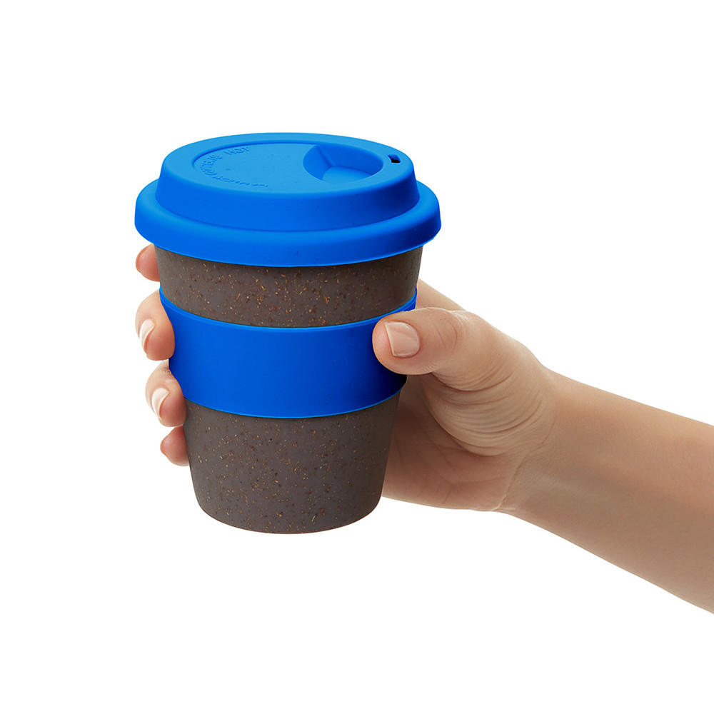 Стакан с силиконовой крышкой Cafe, синий