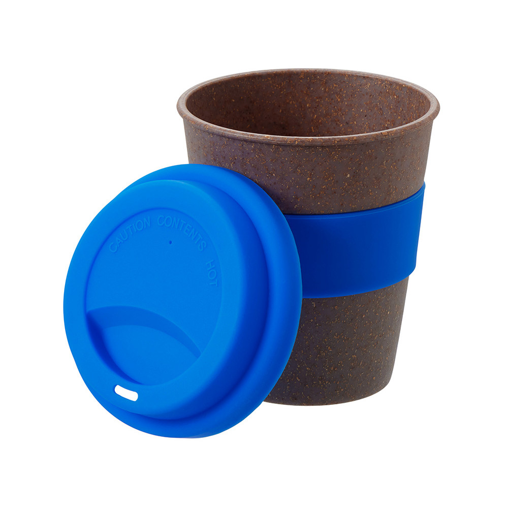 Стакан с силиконовой крышкой Cafe, синий