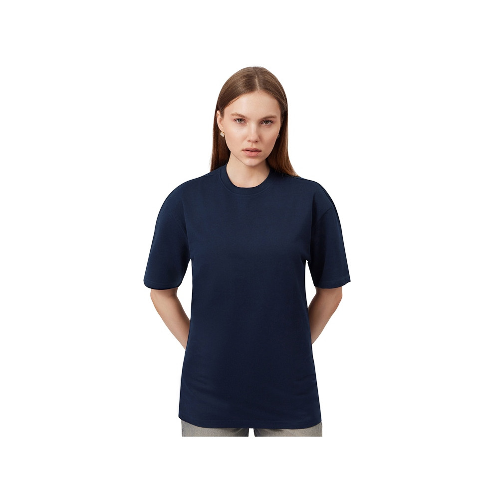 Футболка из френч терри Warsaw унисекс 220гр, темно-синий