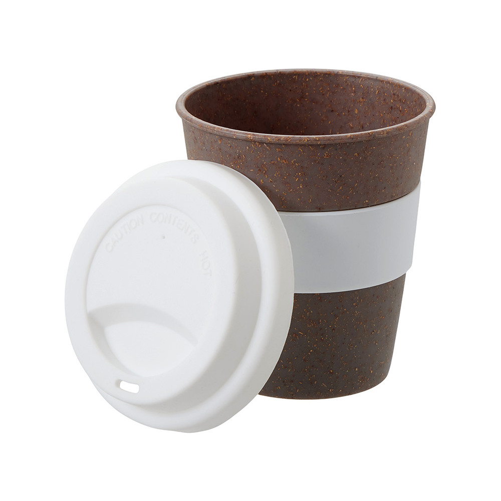 Стакан с силиконовой крышкой Cafe, белый