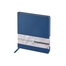 Еженедельник с каменной бумагой А5+ Carrara, темно-синий