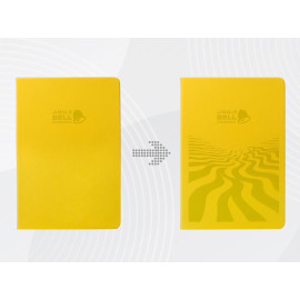 Бизнес-блокнот А5 C2 soft-touch, желтый, с УФ печатью