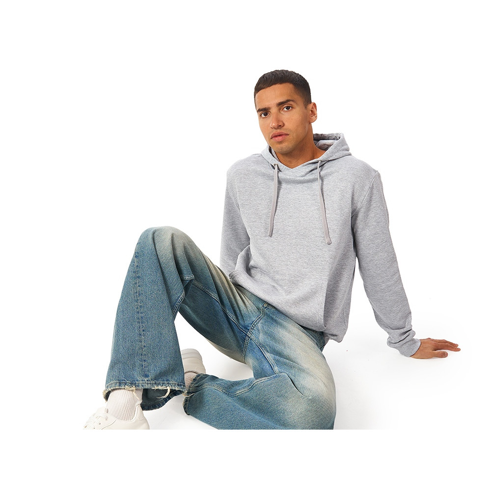 Толстовка унисекс Stream с капюшоном, серый меланж