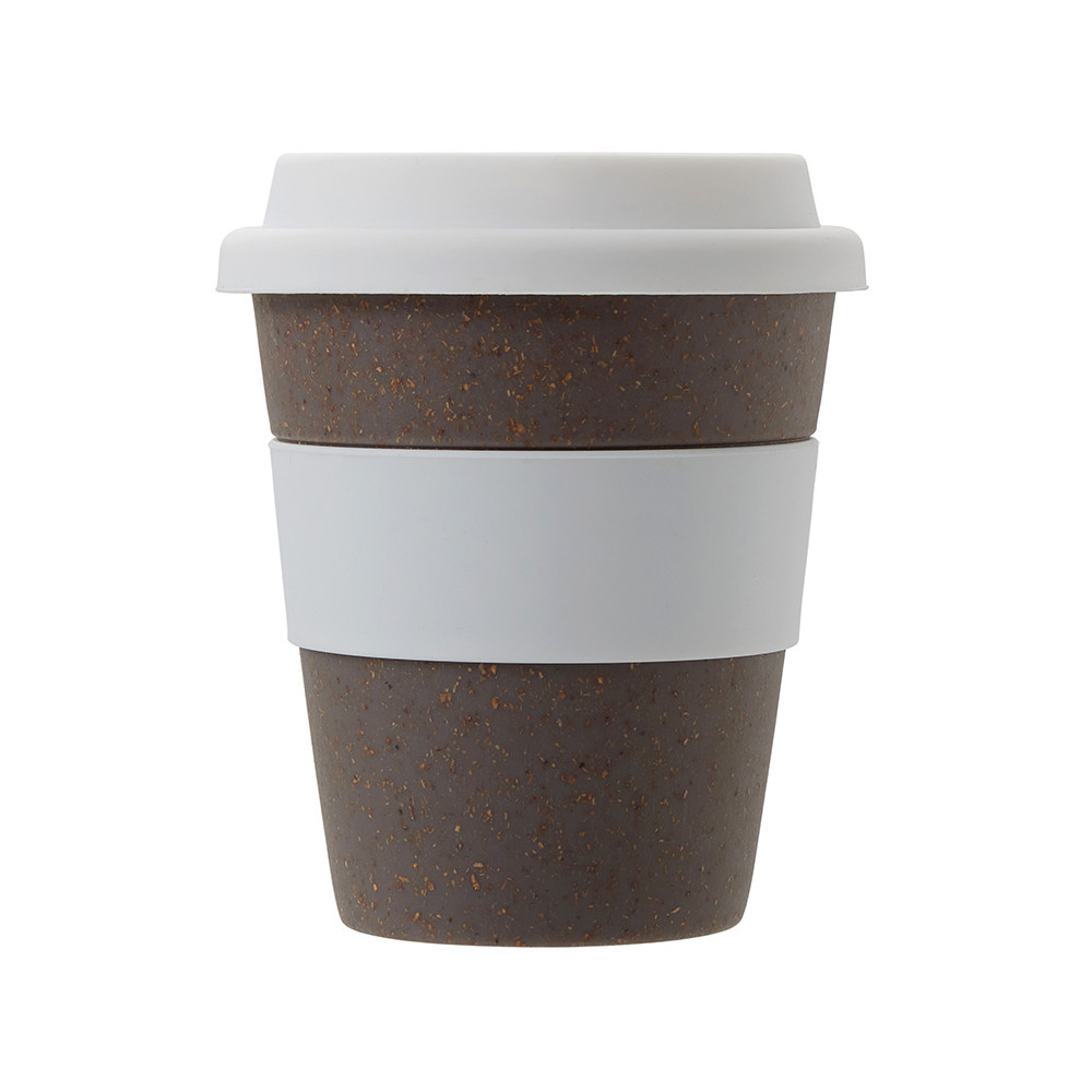 Стакан с силиконовой крышкой Cafe, белый