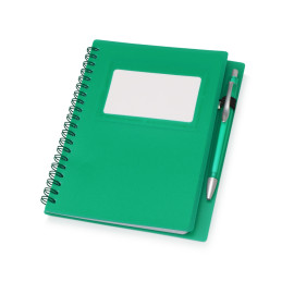 Блокнот Контакт с ручкой, зеленый