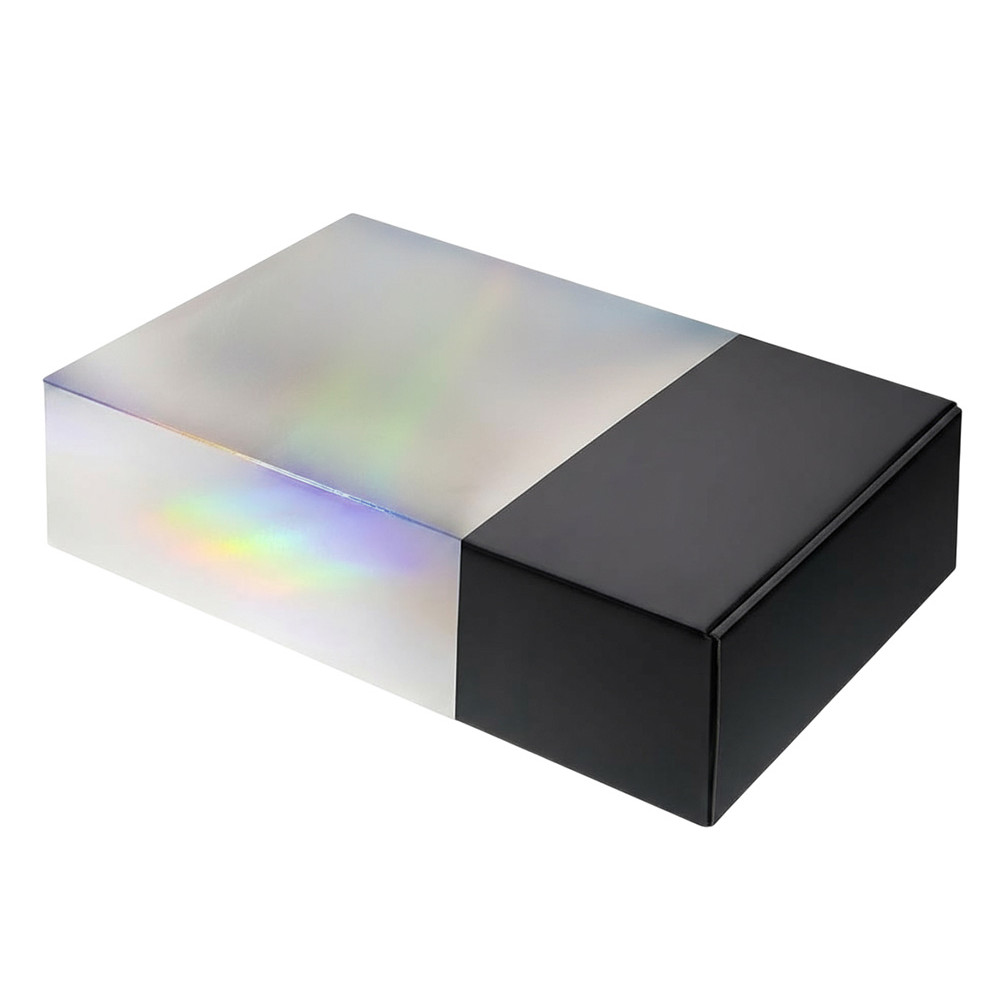 Подарочная коробка с голографическим шубером без печати Aurora, L, 260х260х100 мм.
