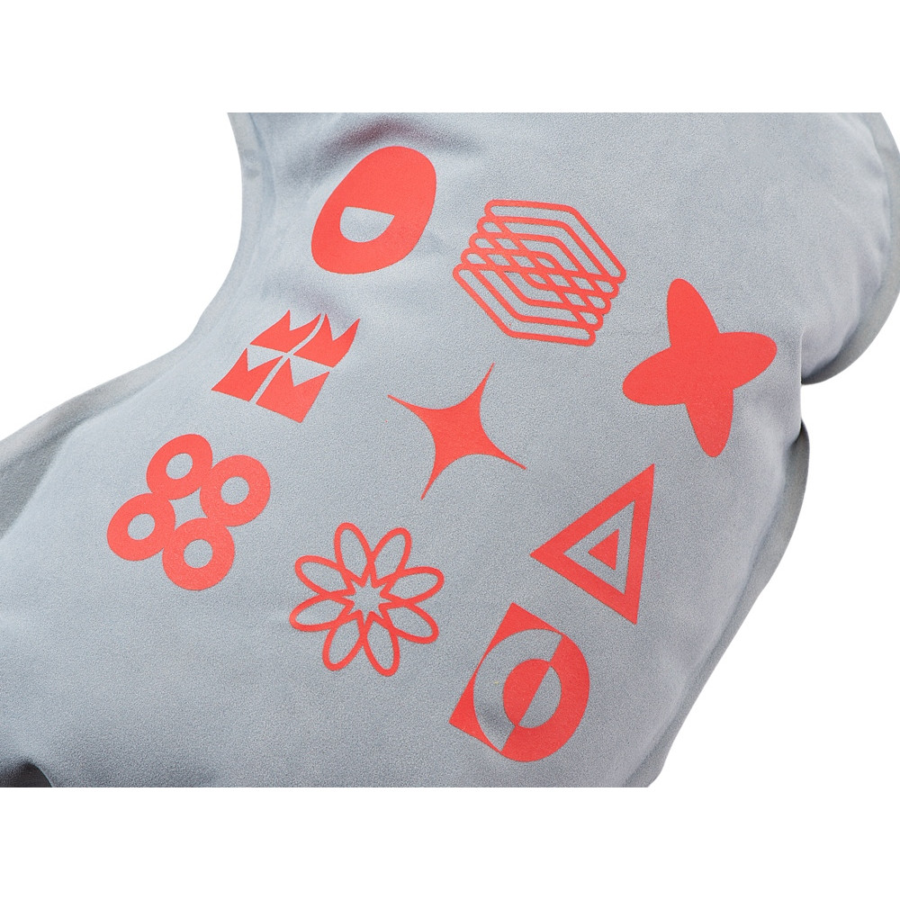 Подушка под шею с помпой Push, серый (термотрансфер)