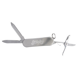 Мультитул-складной нож 3-в-1, металлик (гравировка)