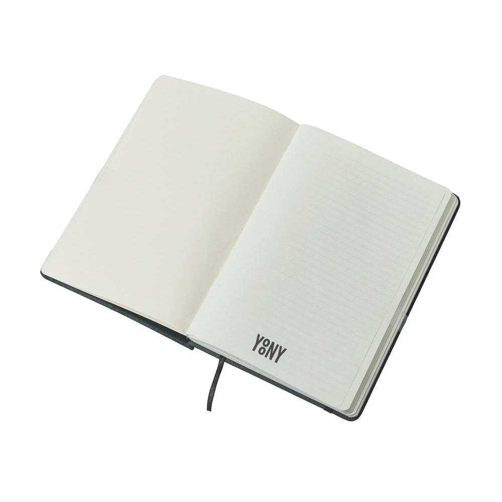 Набор блокнот А5 с магнитным держателем для ручки и подставкой для телефона и металлической шариковой ручкой NotaBene, черный