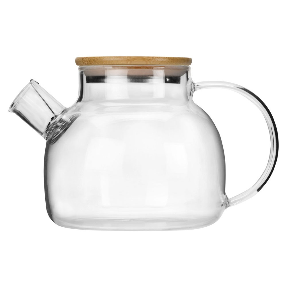 Стеклянный заварочный чайник Sencha с бамбуковой крышкой