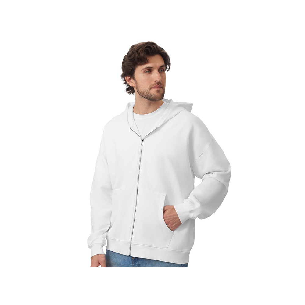 Толстовка оверсайз с капюшоном на молнии Monaco, белый