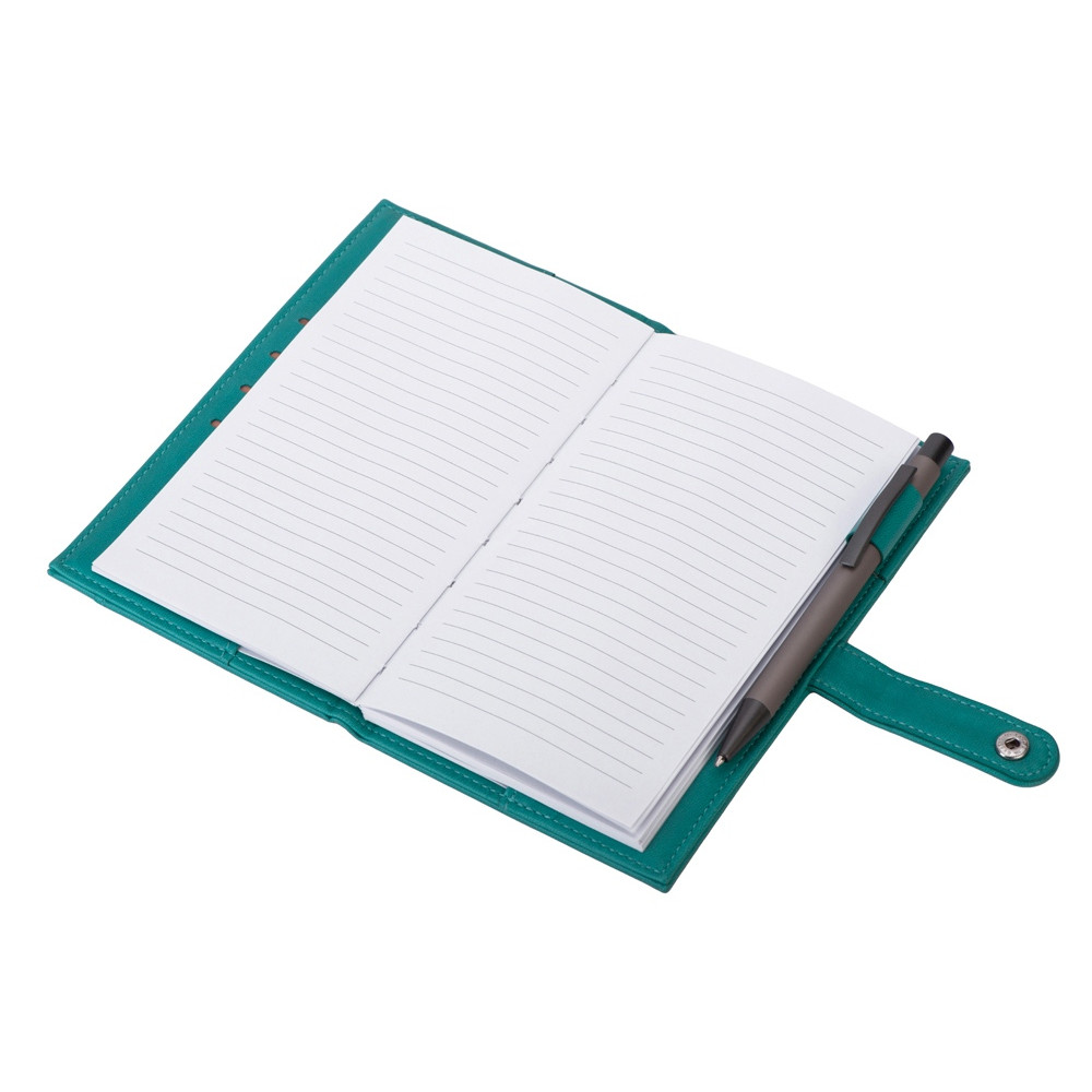 Блокнот-кошелек с сменным блоком А6 Wall Street, 64 листа, бирюзовый