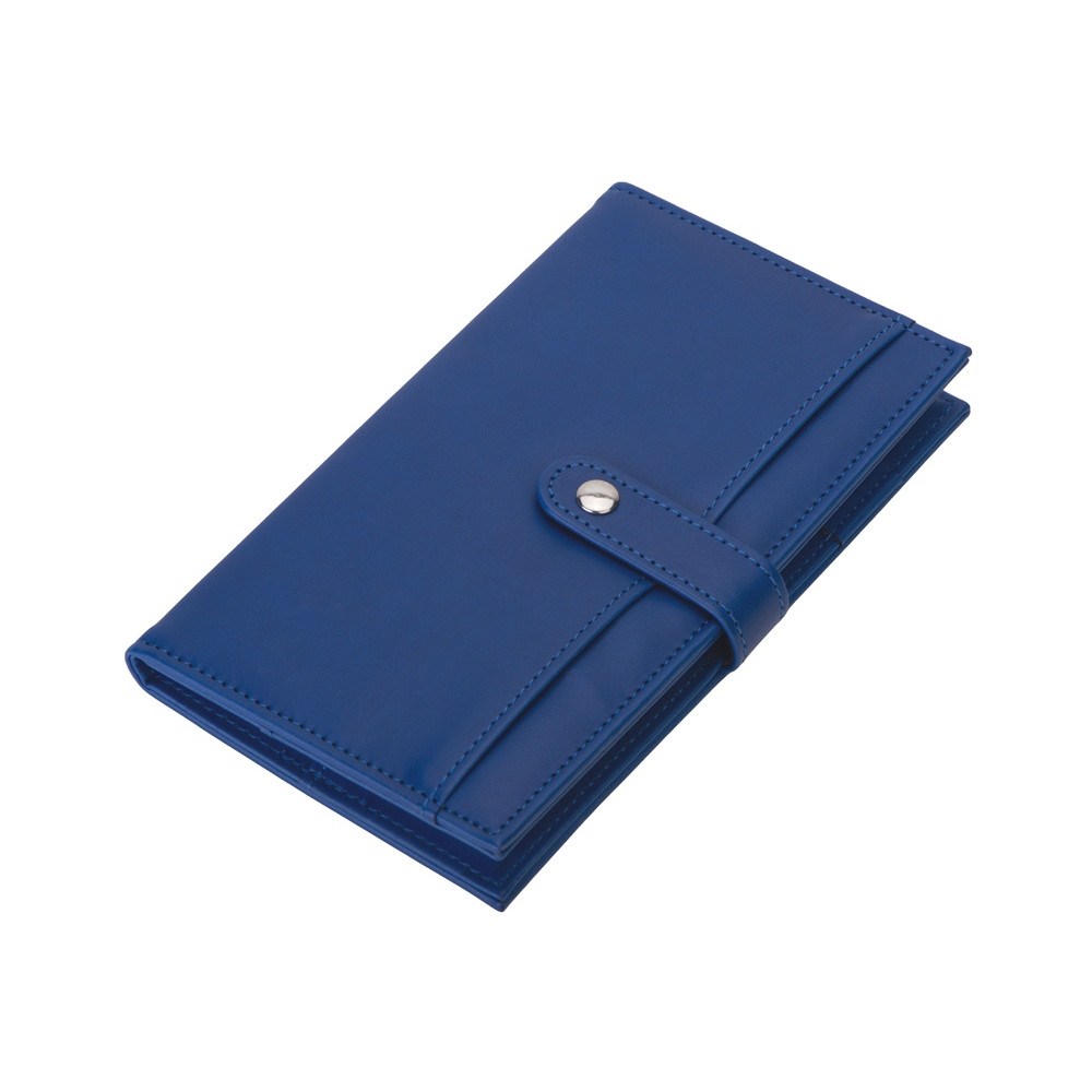 Блокнот-кошелек с сменным блоком А6 Wall Street, 64 листа, синий