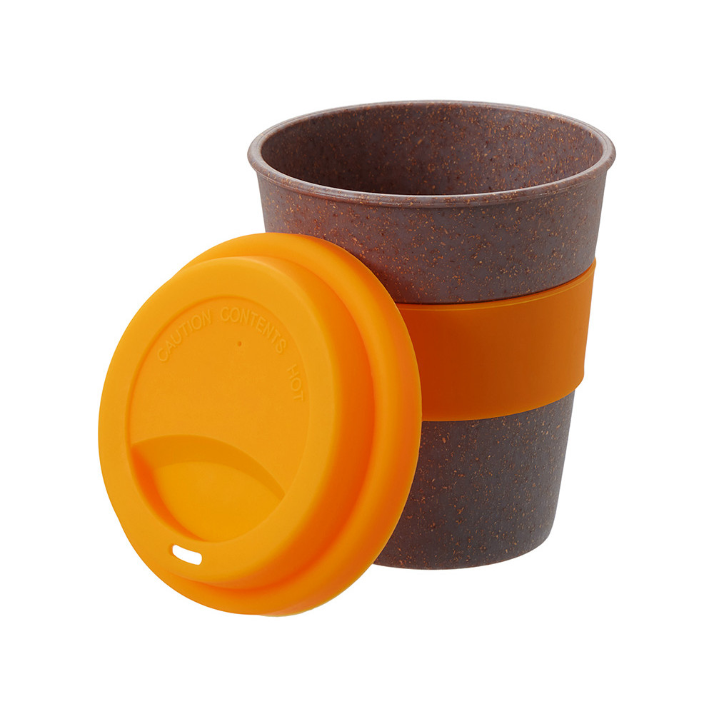 Стакан с силиконовой крышкой Cafe, оранжевый