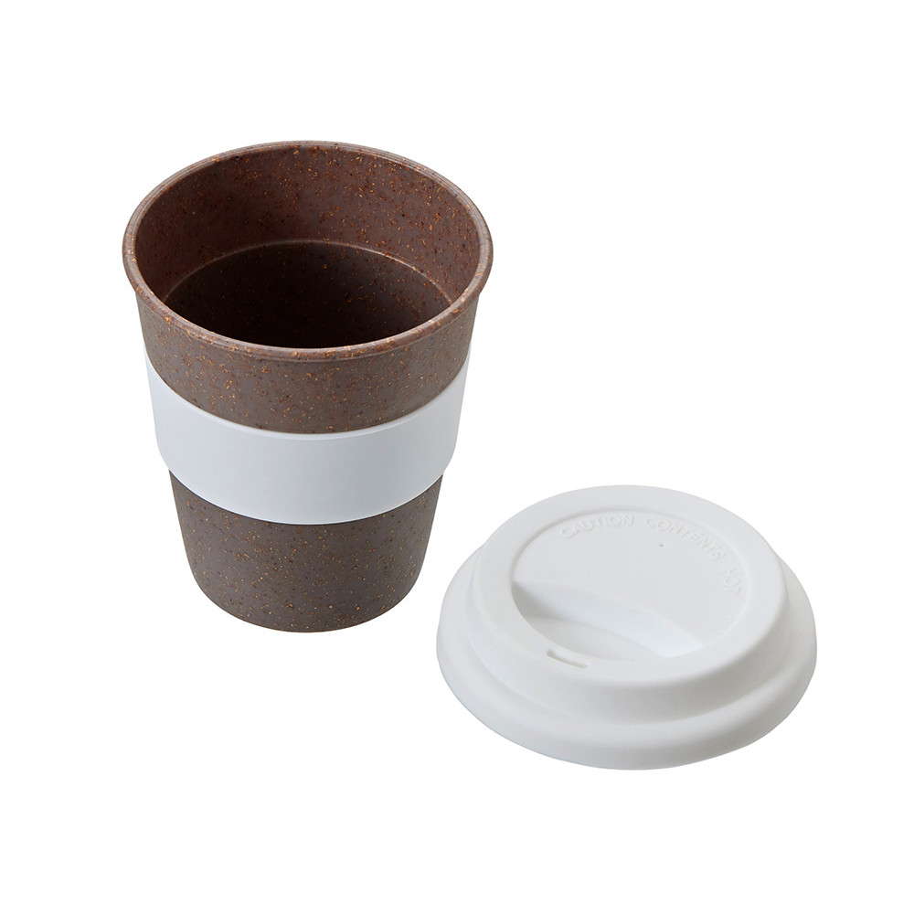 Стакан с силиконовой крышкой Cafe, белый