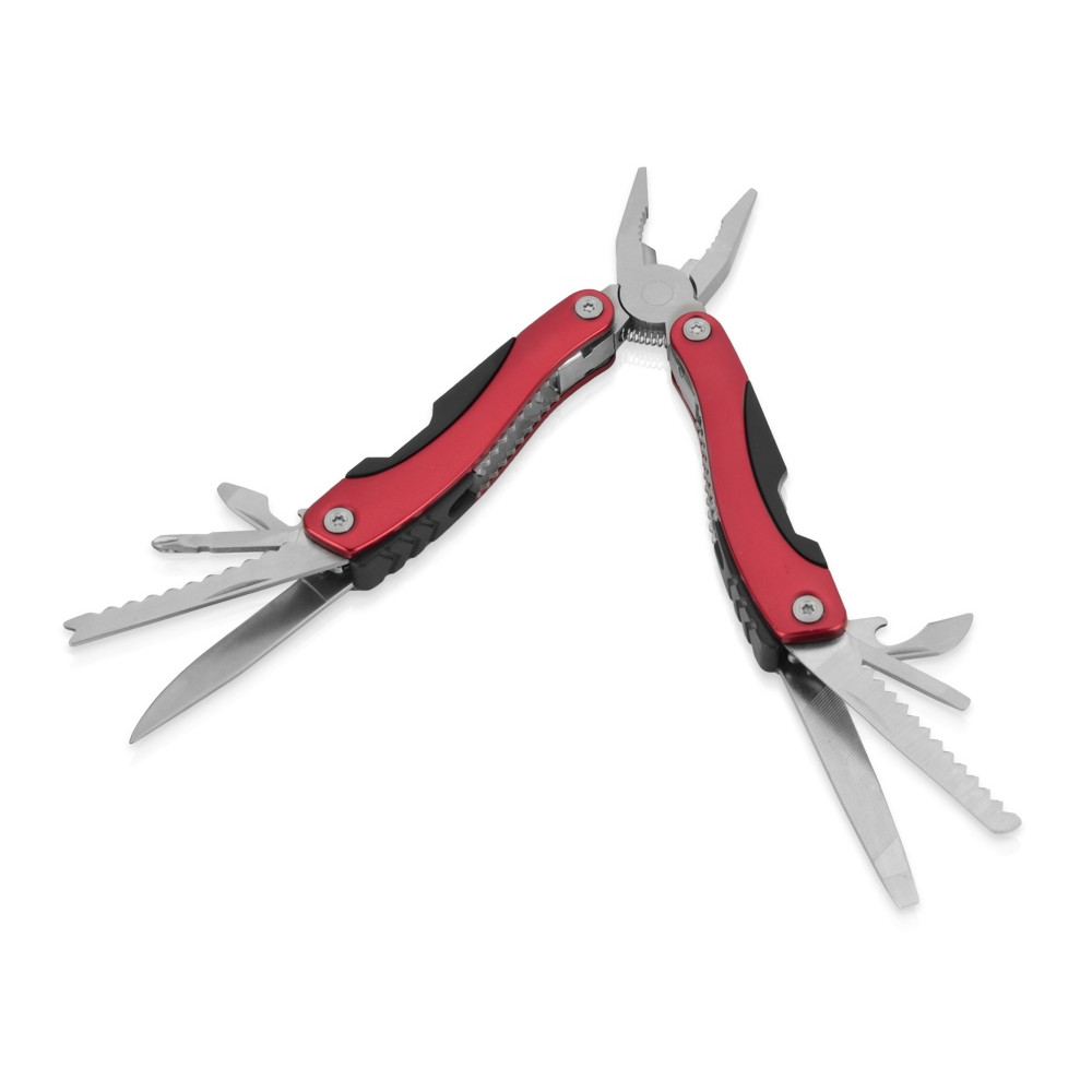 Мультиинструмент-пассатижи в чехле для ношения на поясе, цвет красный