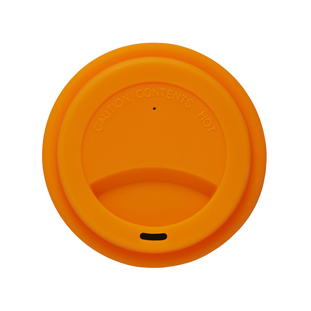 Стакан с силиконовой крышкой Cafe, оранжевый
