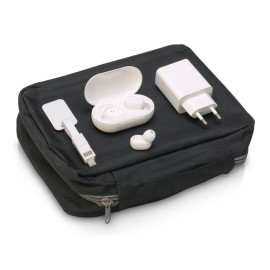 Набор для путешествий с наушниками, адаптером и универсальным кабелем Take me, черный, белый Набор для путешествий с наушниками, адаптером и универсальным кабелем Take me, черный, белый