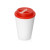 Пластиковый стакан Take away с двойными стенками и крышкой с силиконовым клапаном, 350 мл, белый/красный