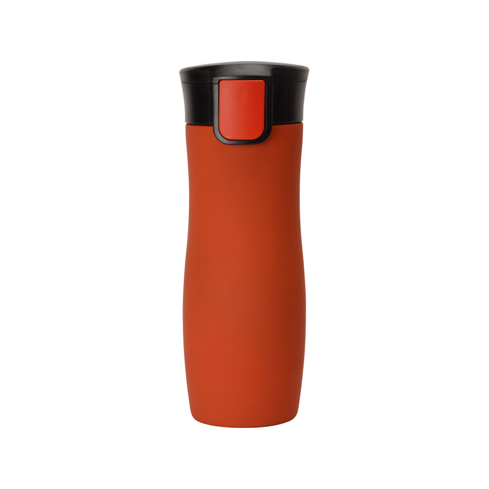 Вакуумная термокружка с кнопкой Streamline, Waterline, soft-touch, красный