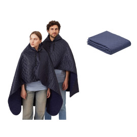 Пончо Cappy с капюшоном на липучке в мешке, темно-синий