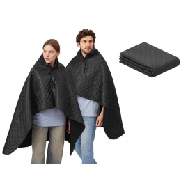 Пончо Cappy с капюшоном на липучке в мешке, черный