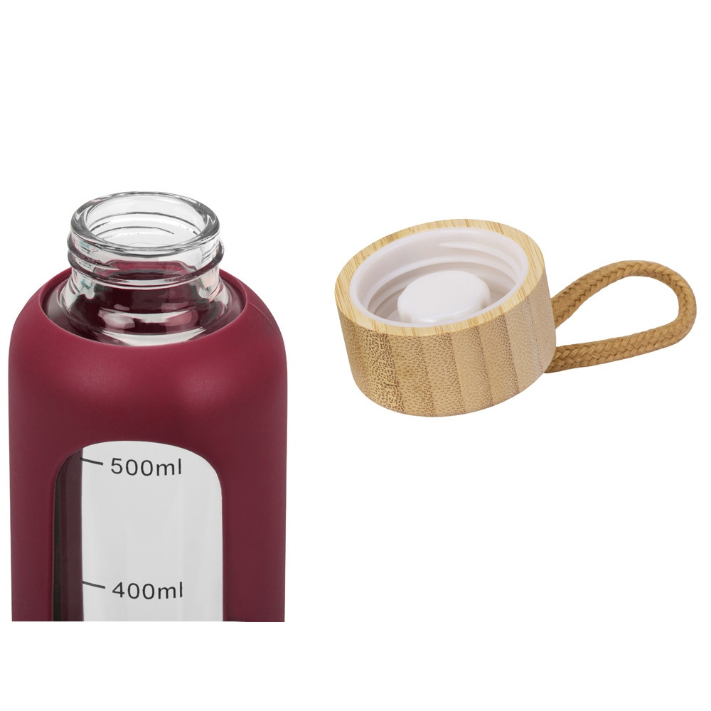 Бутылка из боросиликатного стекла Hangy, 550 мл, бургунди